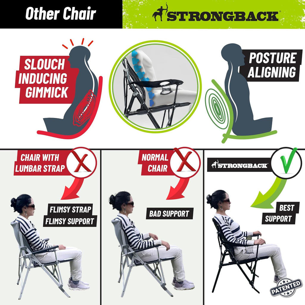 STRONGBACK Camping Chair XL Guru with Lumbar Support