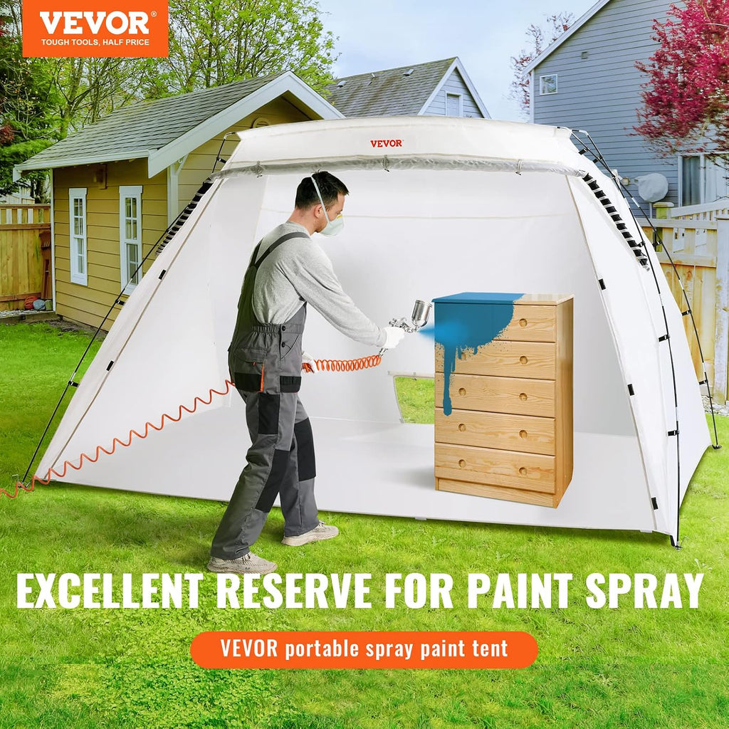 VEVOR Portable Paint Booth 10 x 7 x 6 ft Extra Large Spray Paint Tent Kit