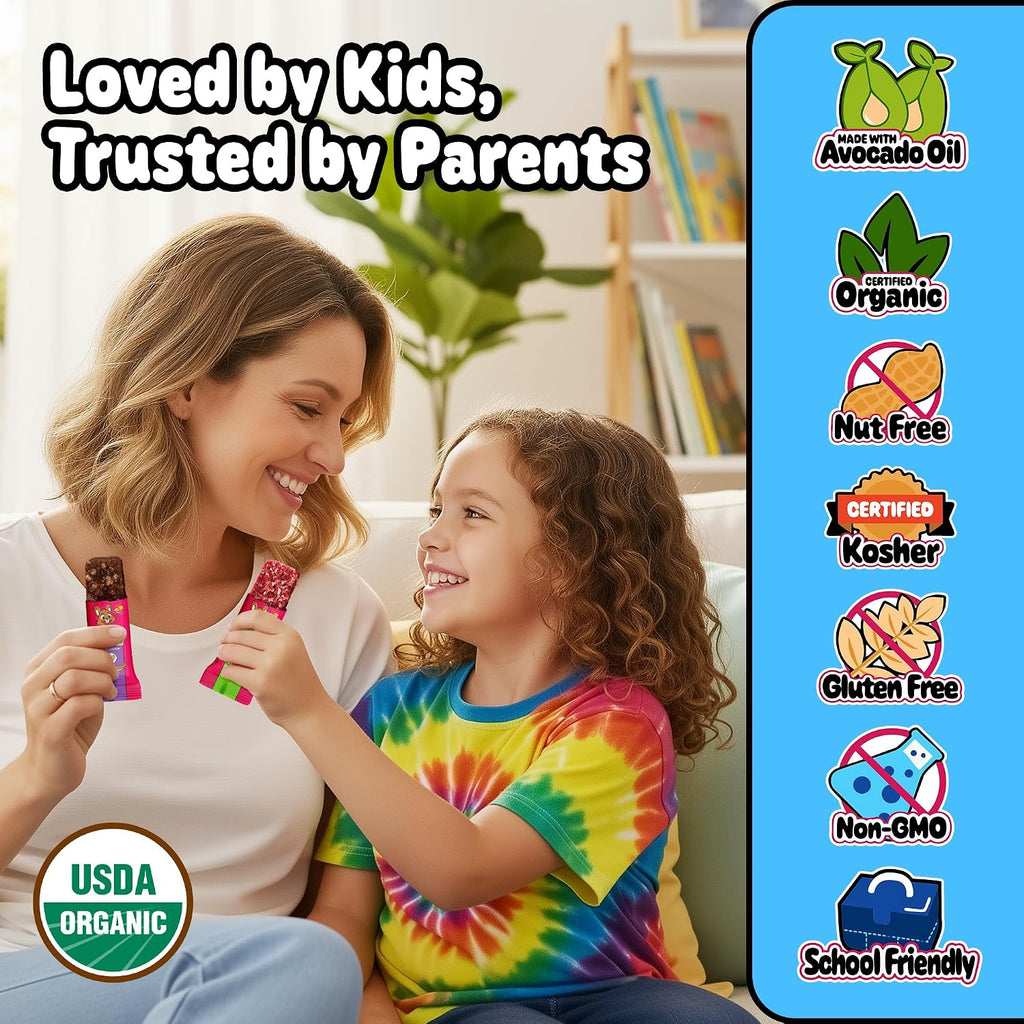Snakkidz Organic Granola Bars, Variety Pack, Seed oil free, 45 Bars