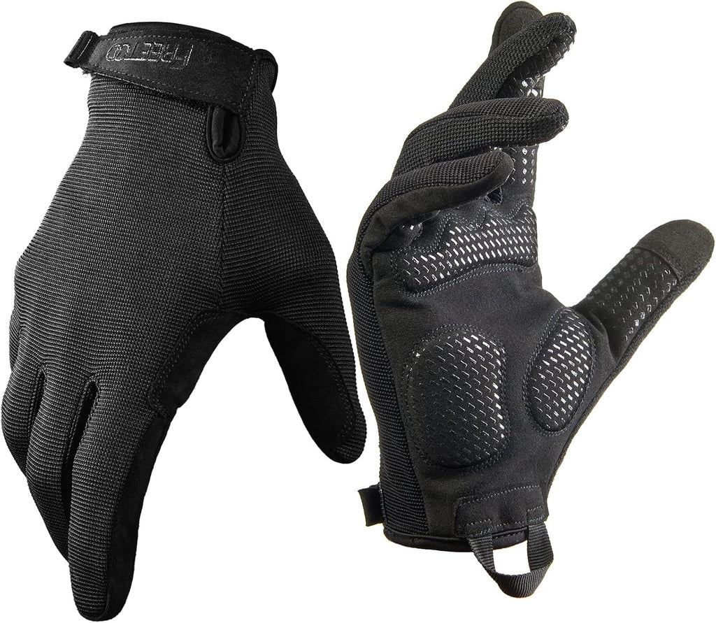 FREETOO Full-Finger Workout Gloves for Men, Padded Gym Gloves with Grip