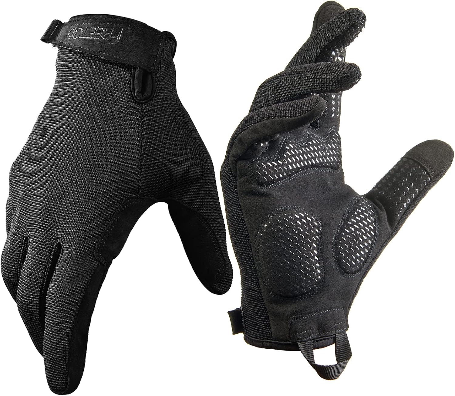 FREETOO Full-Finger Workout Gloves for Men, Padded Gym Gloves with Grip