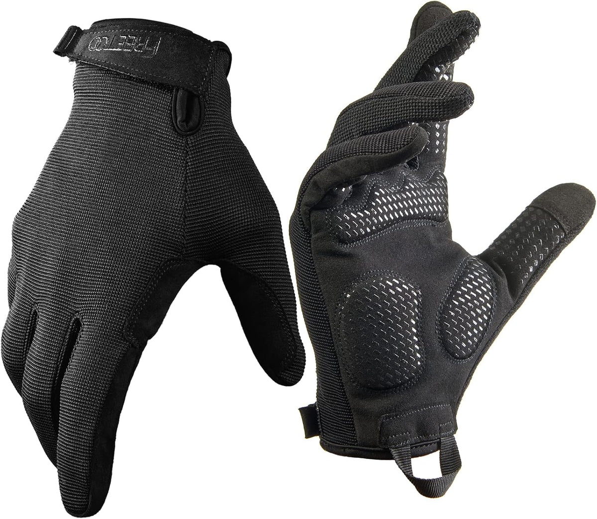 FREETOO Full-Finger Workout Gloves for Men, Padded Gym Gloves with Grip