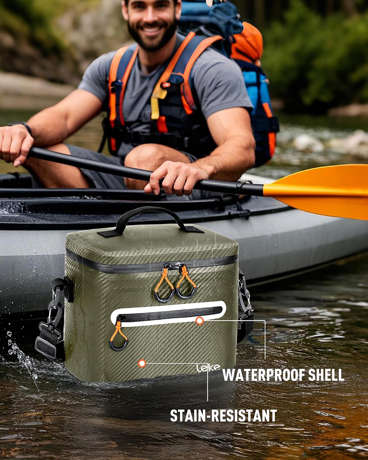 Soft-Sided Cooler Bag, 8/16 Can Insulated Lunch Box, Waterproof, Leak-Proof, Portable Lunch Bag for Work, Beach, Drink, Travel, Camping, Picnic, Gift