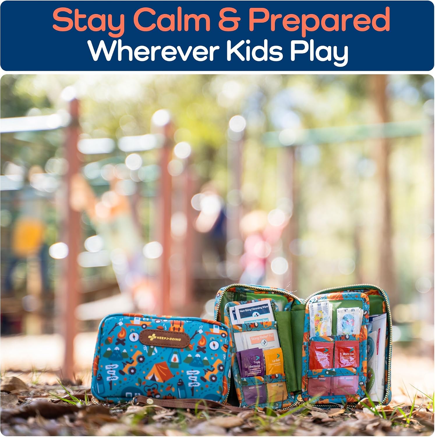 KeepGoing Travel First Aid Kit for Kids, 130 Pc. TSA-Approved Travel Size