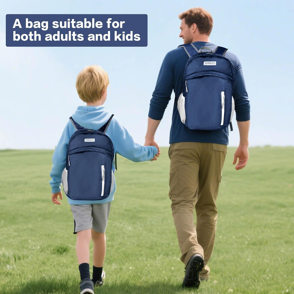 Waterproof Foldable Hiking Backpack, Lightweight Beach Bag DarkBlue