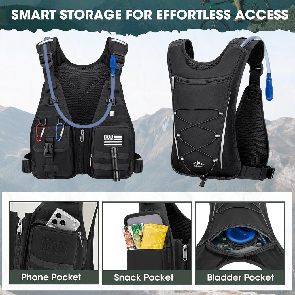 RAINSMORE Water Backpack Hydration Vest with 2L Water Bladder for Running