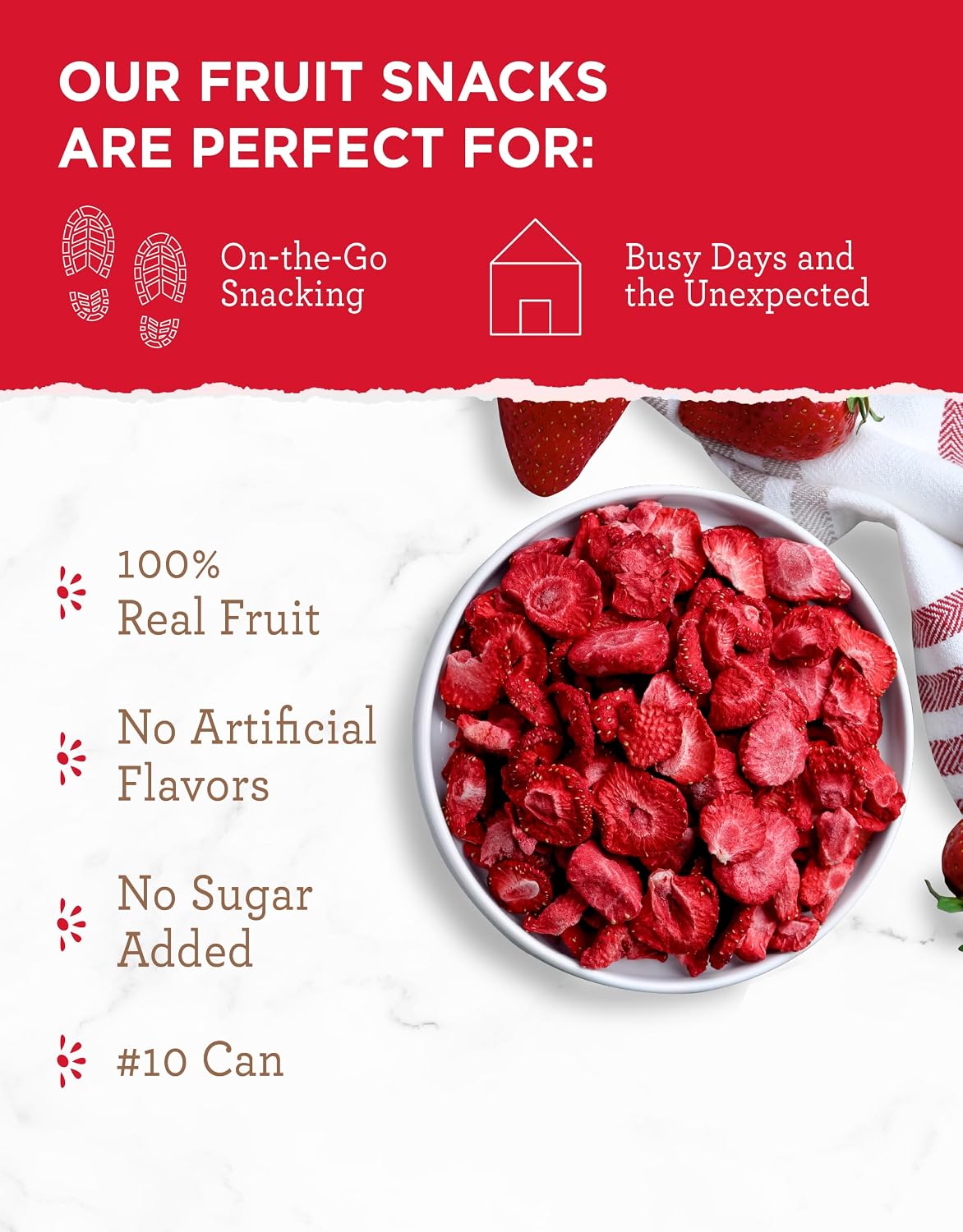 SIMPLE KITCHEN Camping and Outdoors Freeze Dried Strawberries 18 Servings