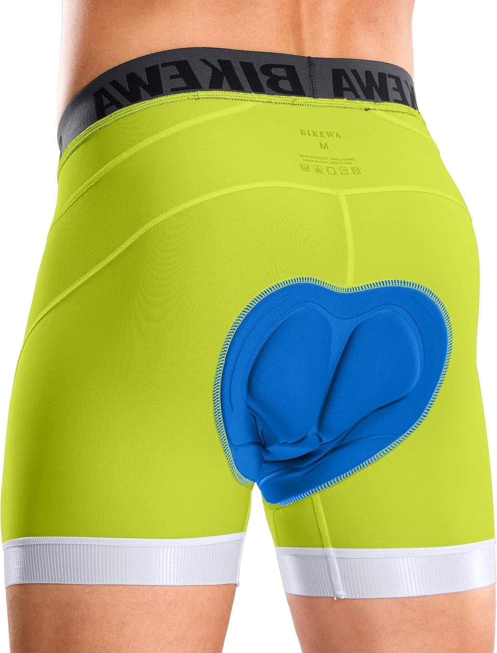 Bikewa Men's Cycling Underwear with Anti-Slip Leg Grips 4D Padded Bike Shorts MTB Liner for Bicycle Biking Riding