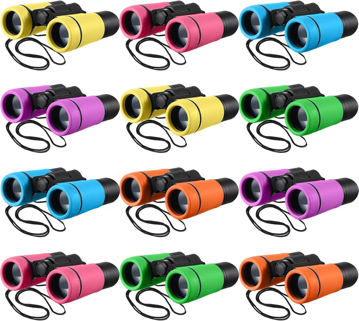 Yunsailing 12 Pcs Kids Binoculars, Shockproof Compact Binoculars,Classic