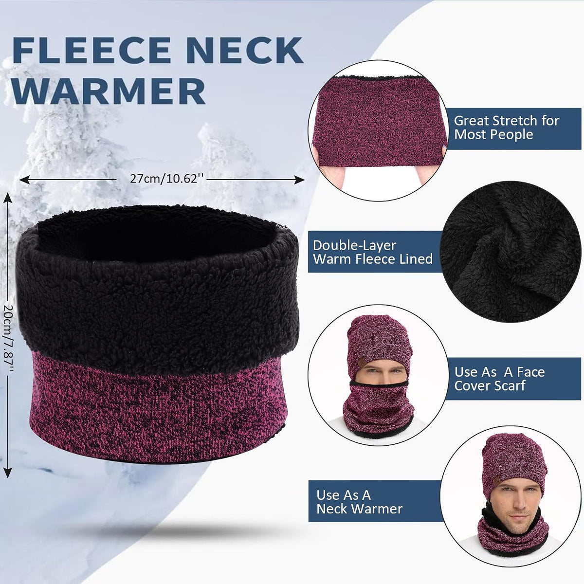 FZ FANTASTIC ZONE Winter Beanie Hats Scarf Touchscreen Gloves for Men Women