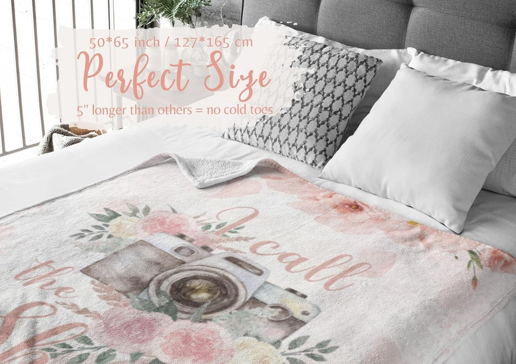 Cool Photography Gifts for Photographers for Women, Throw Blanket for Hikers for Christmas, Birthday - 50" x 65"