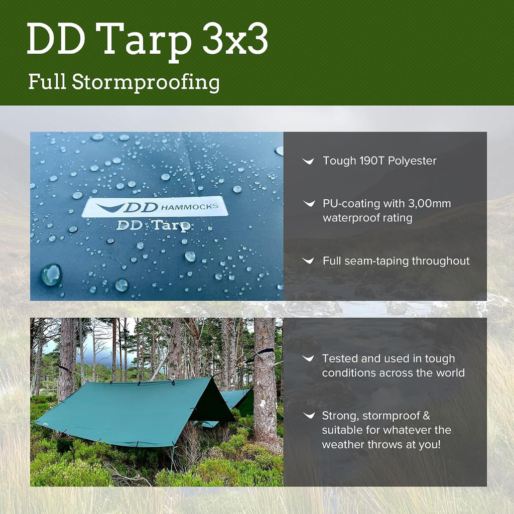 DD Hammocks - DD Tarp 3x3 - Olive Green: 10ft x 10ft