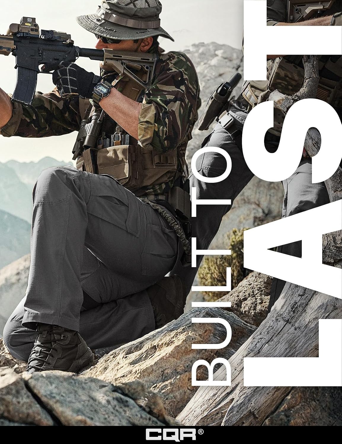 CQR Men's Tactical Pants, Water Resistant Ripstop Cargo Pants, Lightweight EDC Work Hiking Pants, Outdoor Apparel