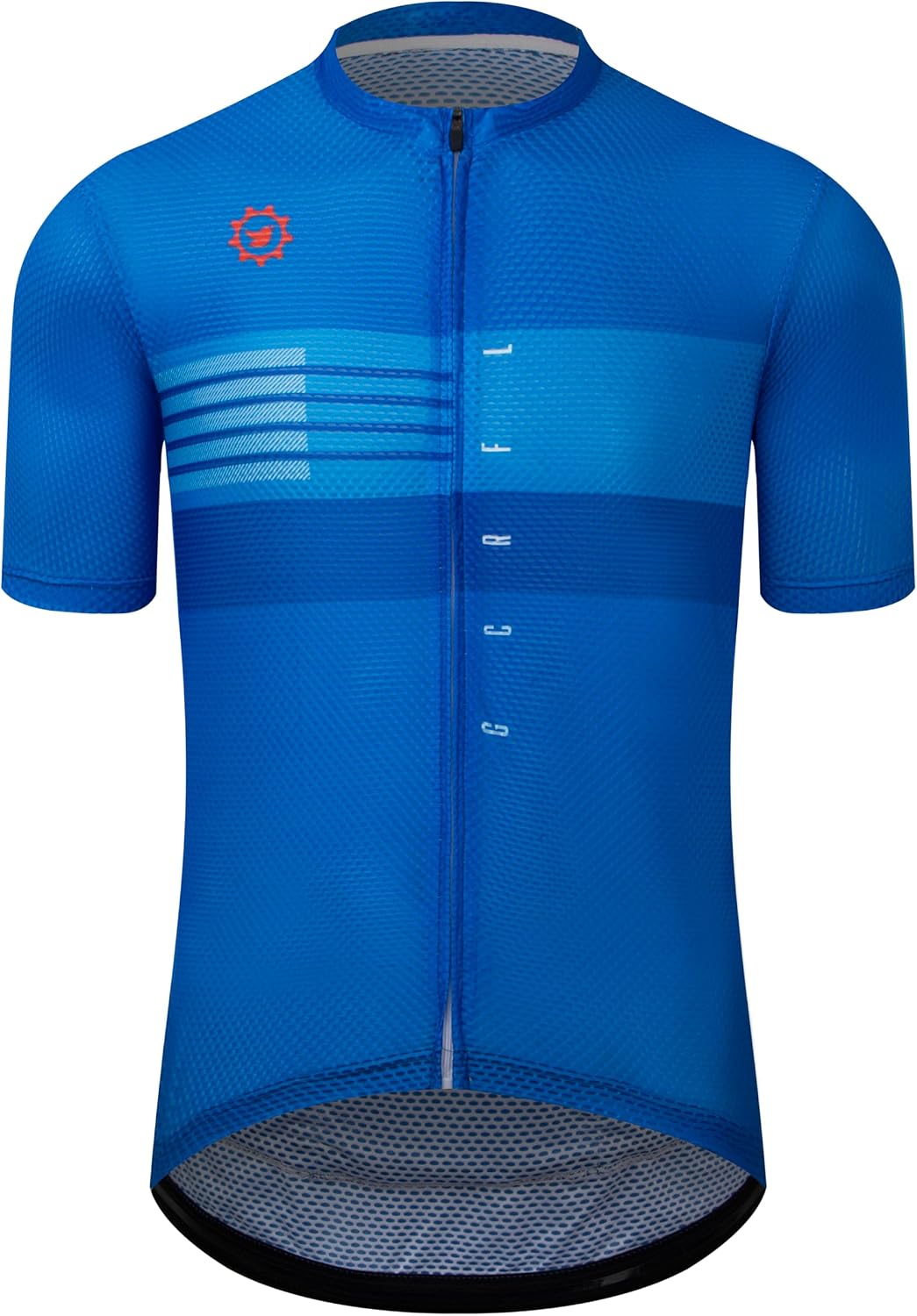 GCRFL Men's Cycling Jersey with 3+1 Zipper Pockets Short Sleeves Biking Bike Jersey Cycling Shirt Breathable Mesh Fabric