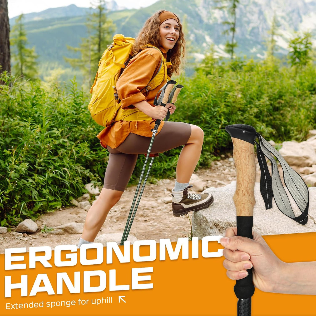 COVACURE Hiking Poles Collapsible, Aluminum Alloy 7075 Trekking Poles