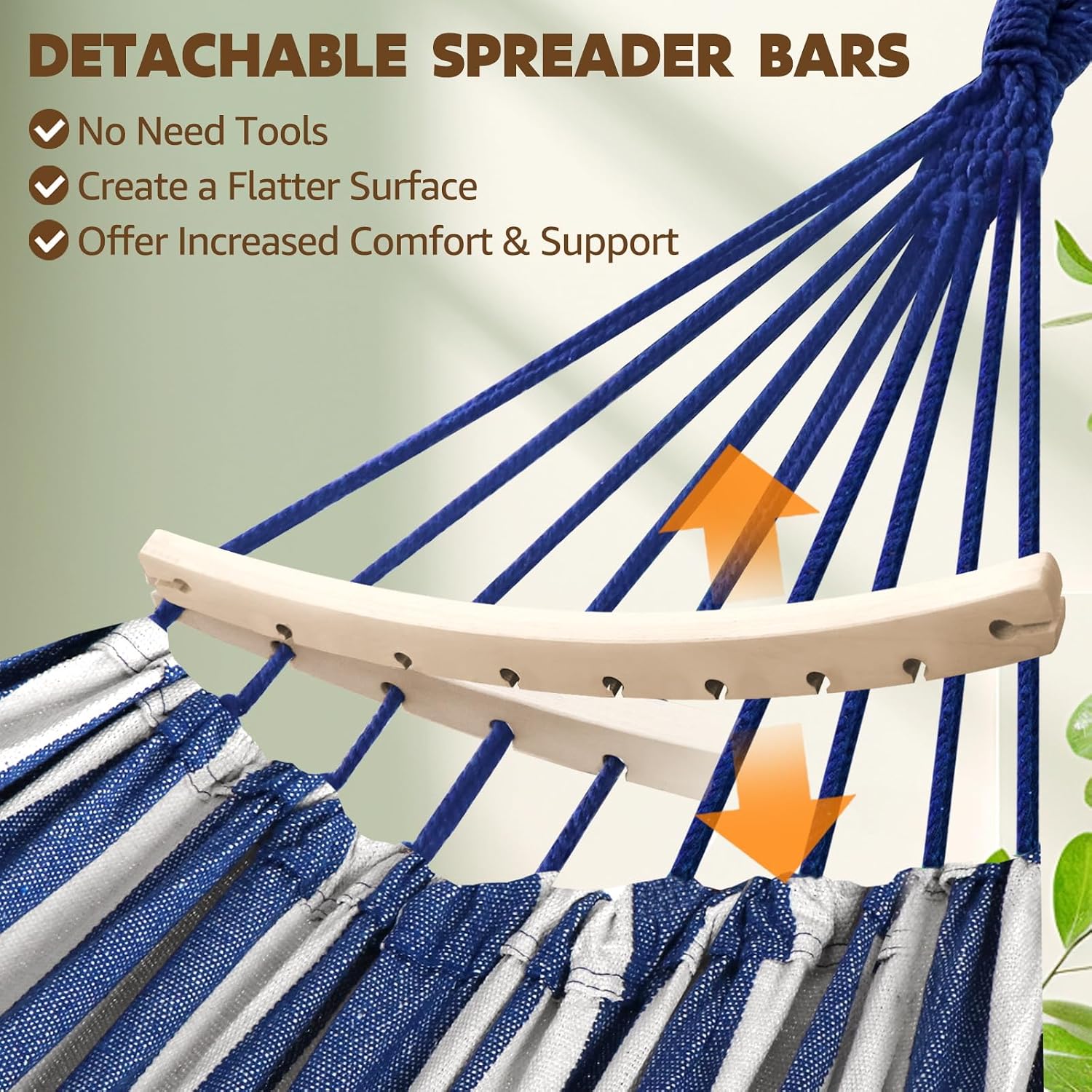 Chihee Cotton Hammock 8.9x4.9ft Holds Up to 660lbs Prevents Side-Tipping