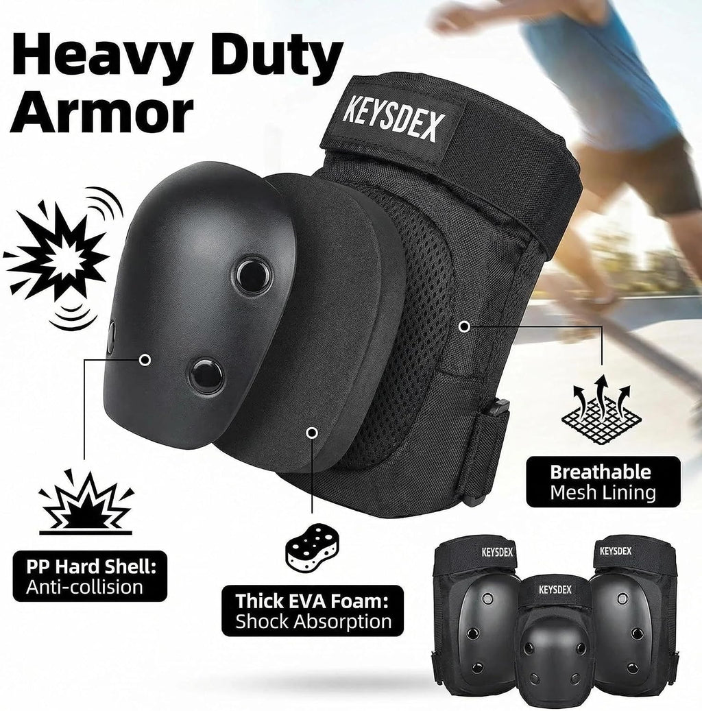 Knee Pads Elbow Wrist Guards 6-in-1 Protective Gear Kids Adults