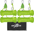 4Pack 4mm Reflective Guy Lines, Heavy‑Duty Tent Rope Tie Down Rope Line, Ultralight Camping Rope with Ratchet Pulley & 2 Metal Buckles, Aluminum Adjuster for Tarp Canopy Kayak Outdoor Camping, 13ft