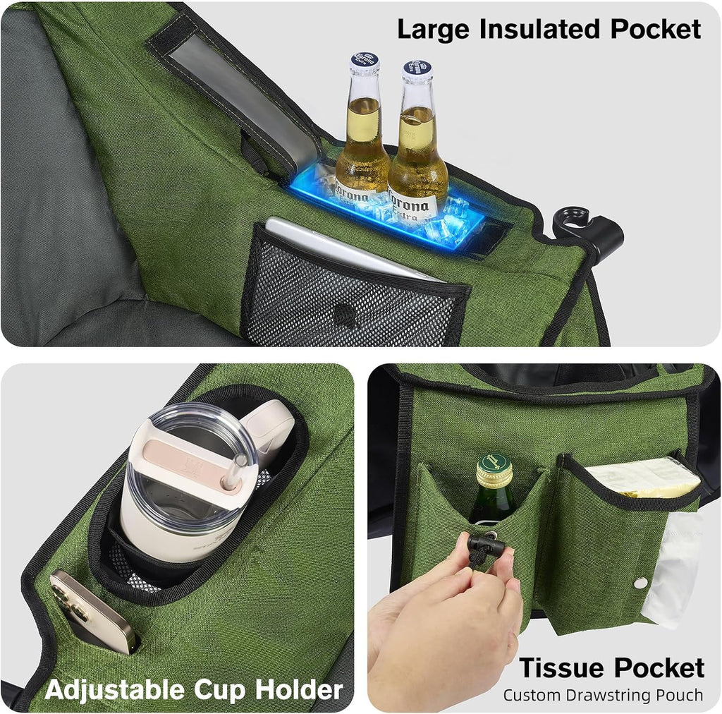 Coldbee 2PCS Oversized Camping Chairs, Heavy Duty Padded, Thick Headrest