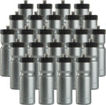 50 Strong | Bulk Water Bottles, 24-Pack, 22 oz, Sports Squeeze, Silver