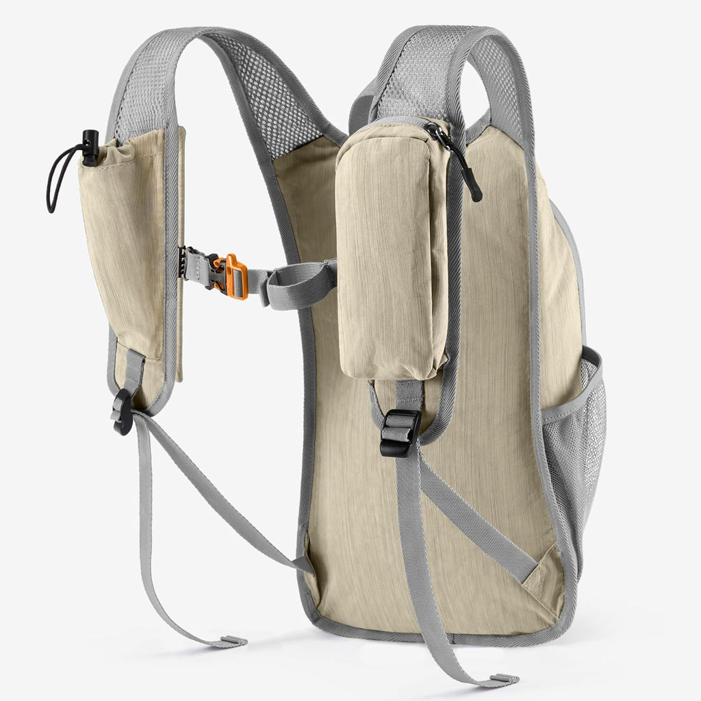 Uselike 10L Small Hiking Backpack Travel Daypack Lightweight Packable Back Pack for Women Men(Beige)