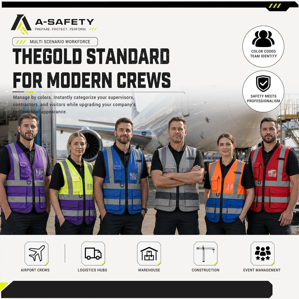 A-SAFETY High Visibility Reflective Safety Vest Customize Logo (XS-8XL)
