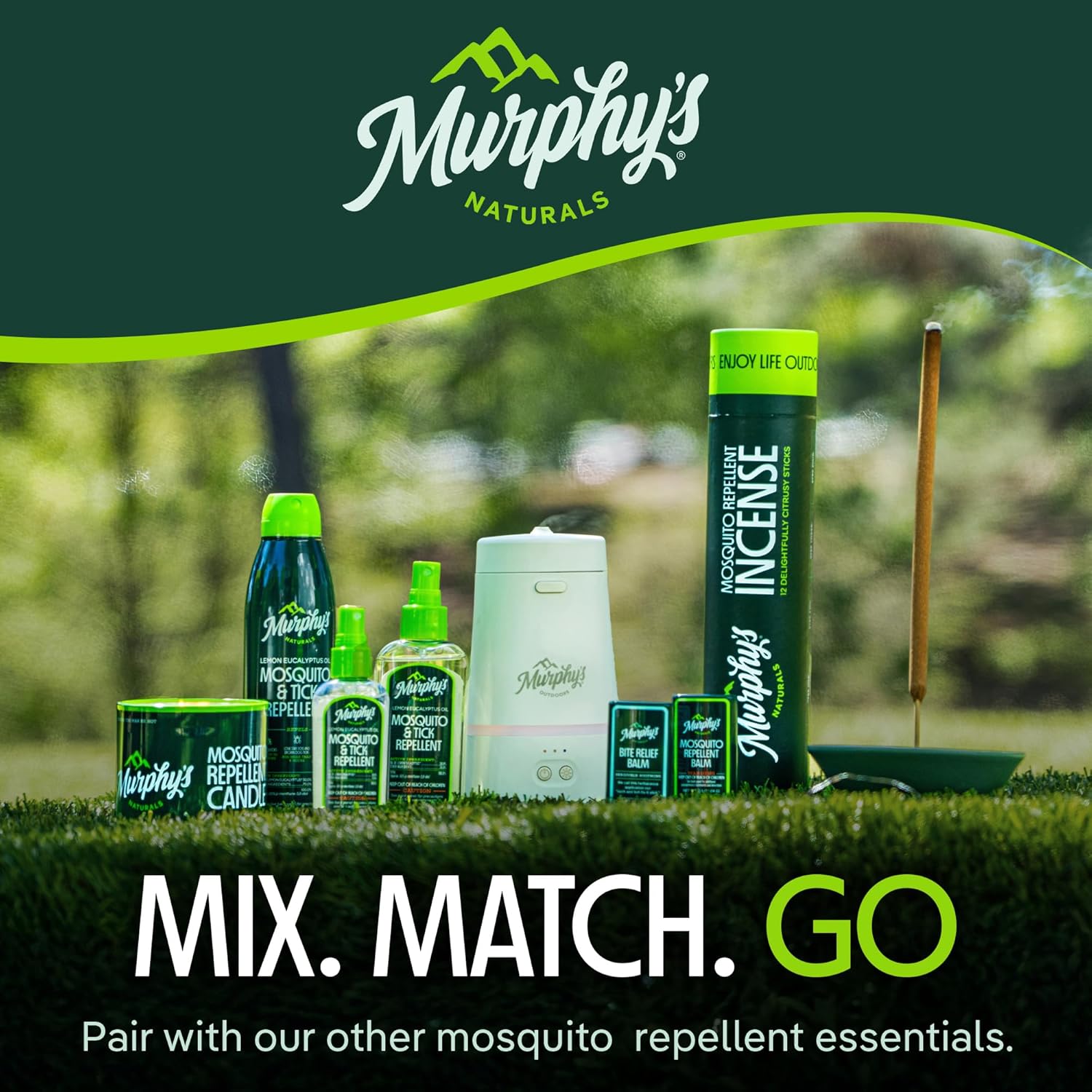 Murphy's Naturals Mosquito Repellent Balm, Plant-Based, 0.5 oz (Pack of 3) | Formulated with cedarwood, lemongrass & rosemary oils; DEET-free*, repels mosquitoes up to 2 hrs & ticks 1 hr; travel-size