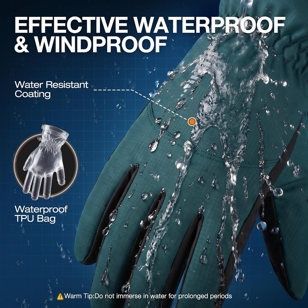 SIMARI Winter Waterproof Warm Gloves Women Men with Touchscreen Fingers, Ski Snow Windproof for Cold Weather Thermal, for Running Hiking Driving Cycling Outdoor Sports Daily Work