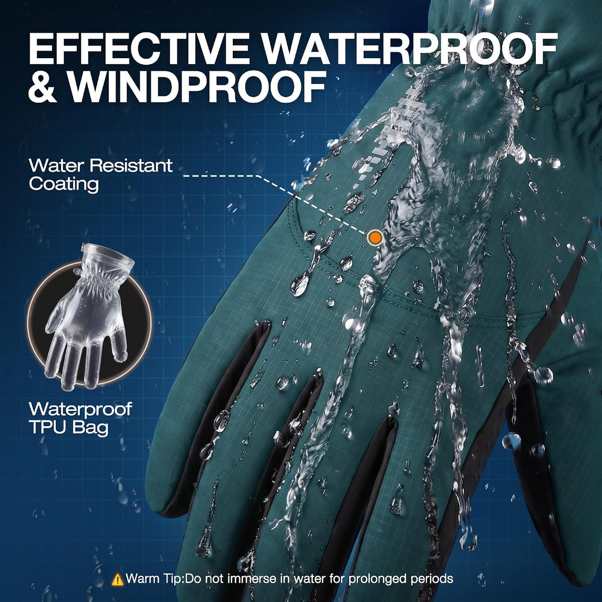 SIMARI Winter Waterproof Warm Gloves Women Men with Touchscreen Fingers, Ski Snow Windproof for Cold Weather Thermal, for Running Hiking Driving Cycling Outdoor Sports Daily Work