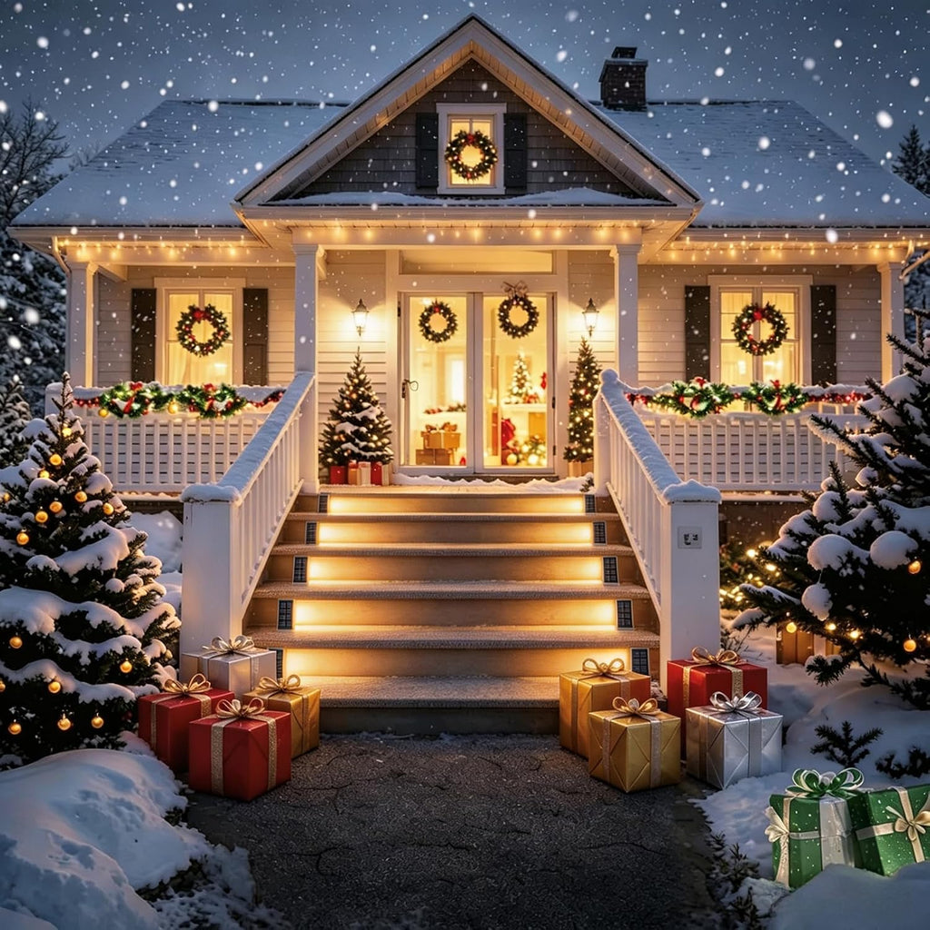 Solar Stair Lights 6 Pack,Solar Step Lights IP68 Waterproof Warm White