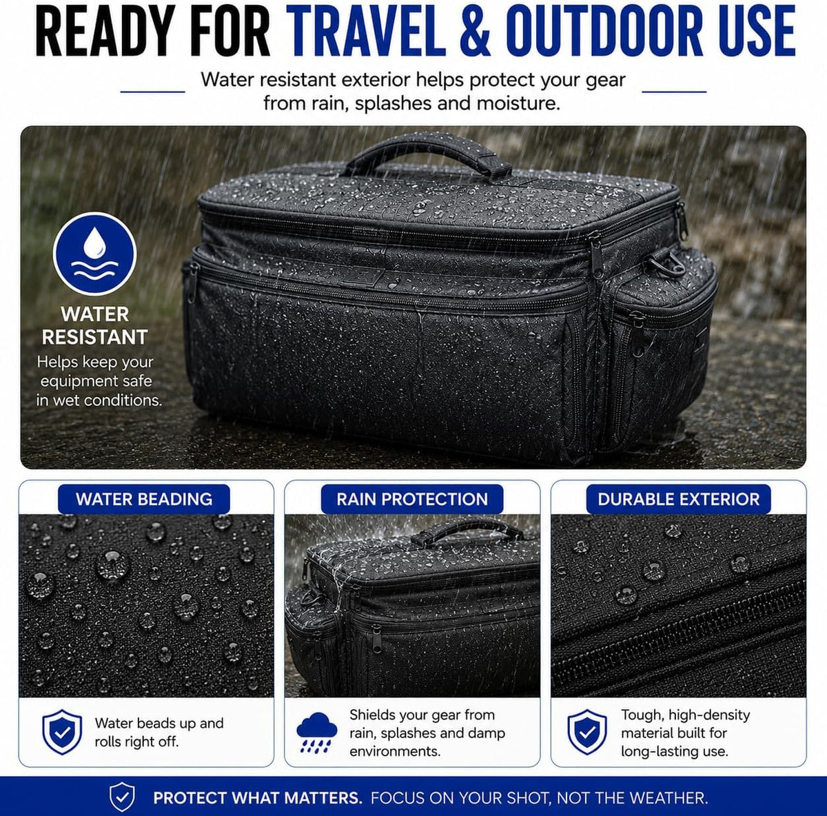 eCost Acuvar Professional Well Padded Extra Large Water-Resistant Gadget Bag Case Compatible with Canon, Sony, Nikon,Pentax, JVC,Olympus Panasonic, Fijifilm, Samsung Camera & Camcorder