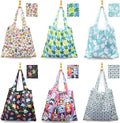 6 Pcs Reusable Grocery Bags Xlarge 50LBS Foldable Grocery Shopping Bags Washable Beach Bag Ripstop Nylon Tote Bags