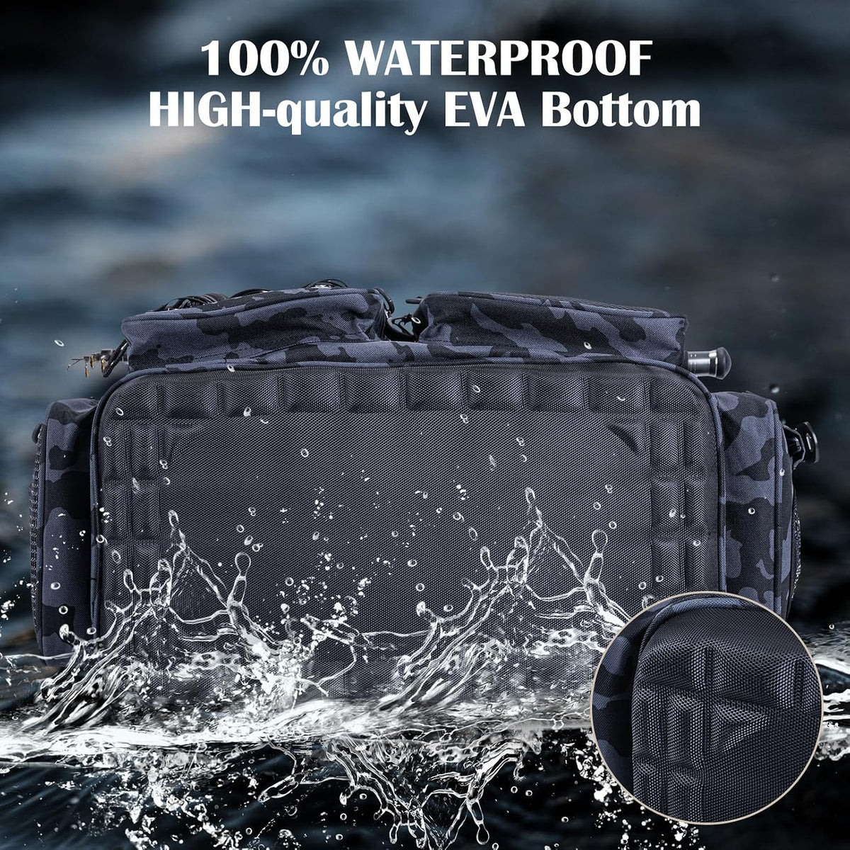 Goture Large Tackle Bag, Water Resistant Saltwater Gear Storage
