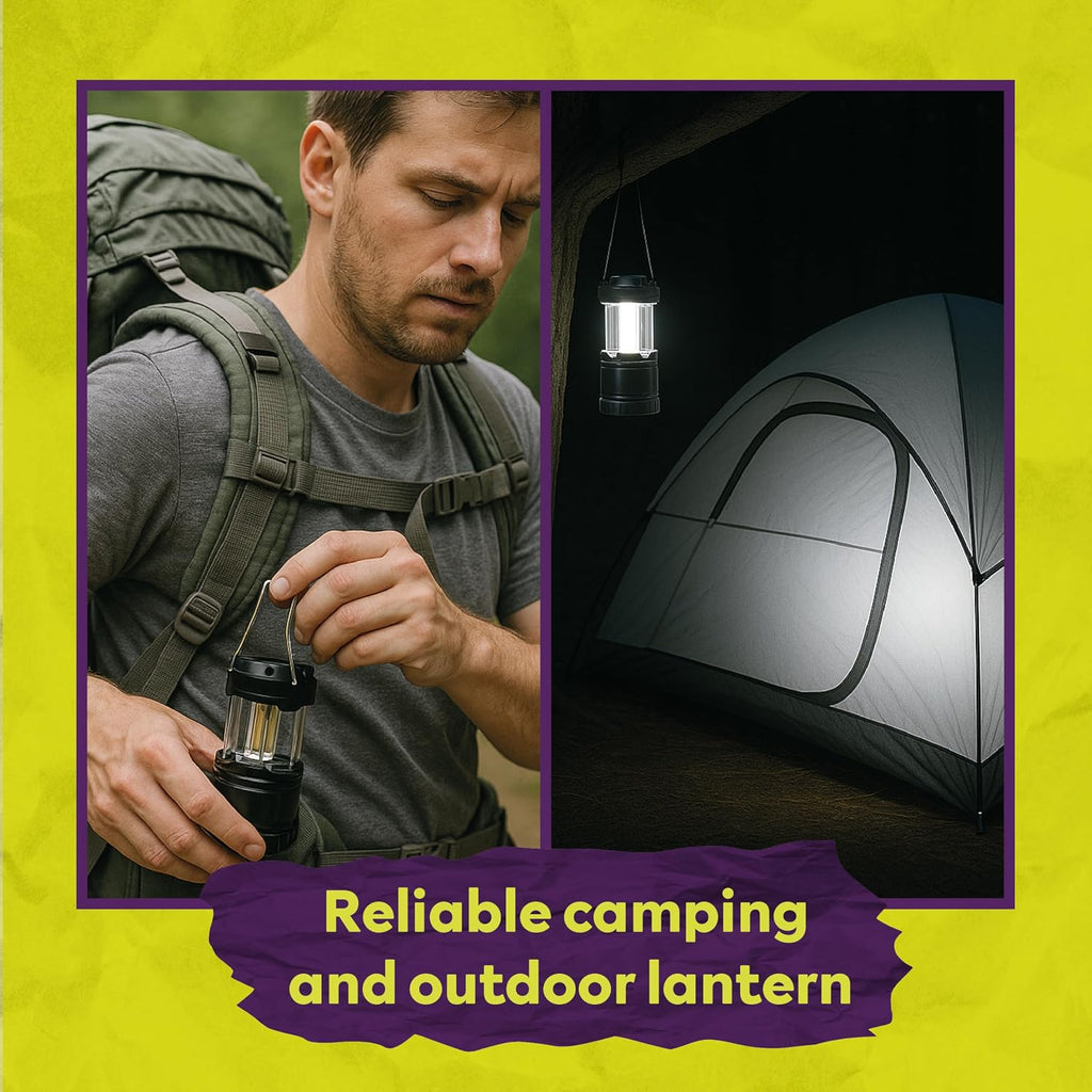 ATack LED Camping Lantern Battery Powered 4-Pack Camping Flashlight Lantern for Power Outages, Portable Collapsible Hanging Lights Essential for Home Outdoor Hurricane Emergency Lamp Survival Kit Gear