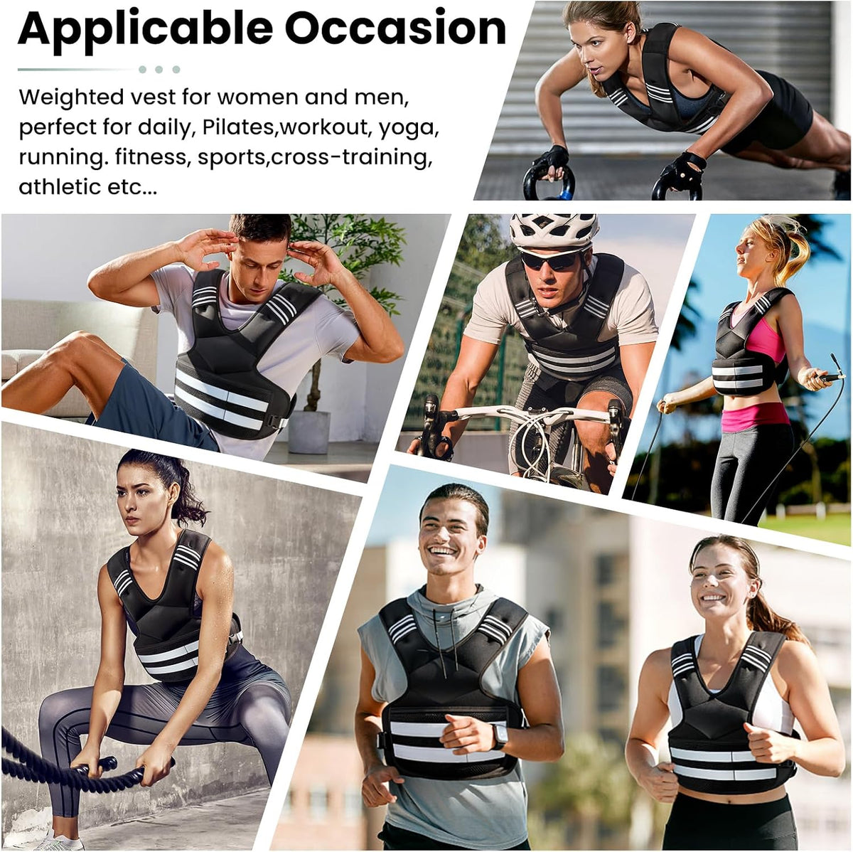 Adjustable Weighted Vest for Women and Men, 4-11lb/11-18lb/20-32lb Vest