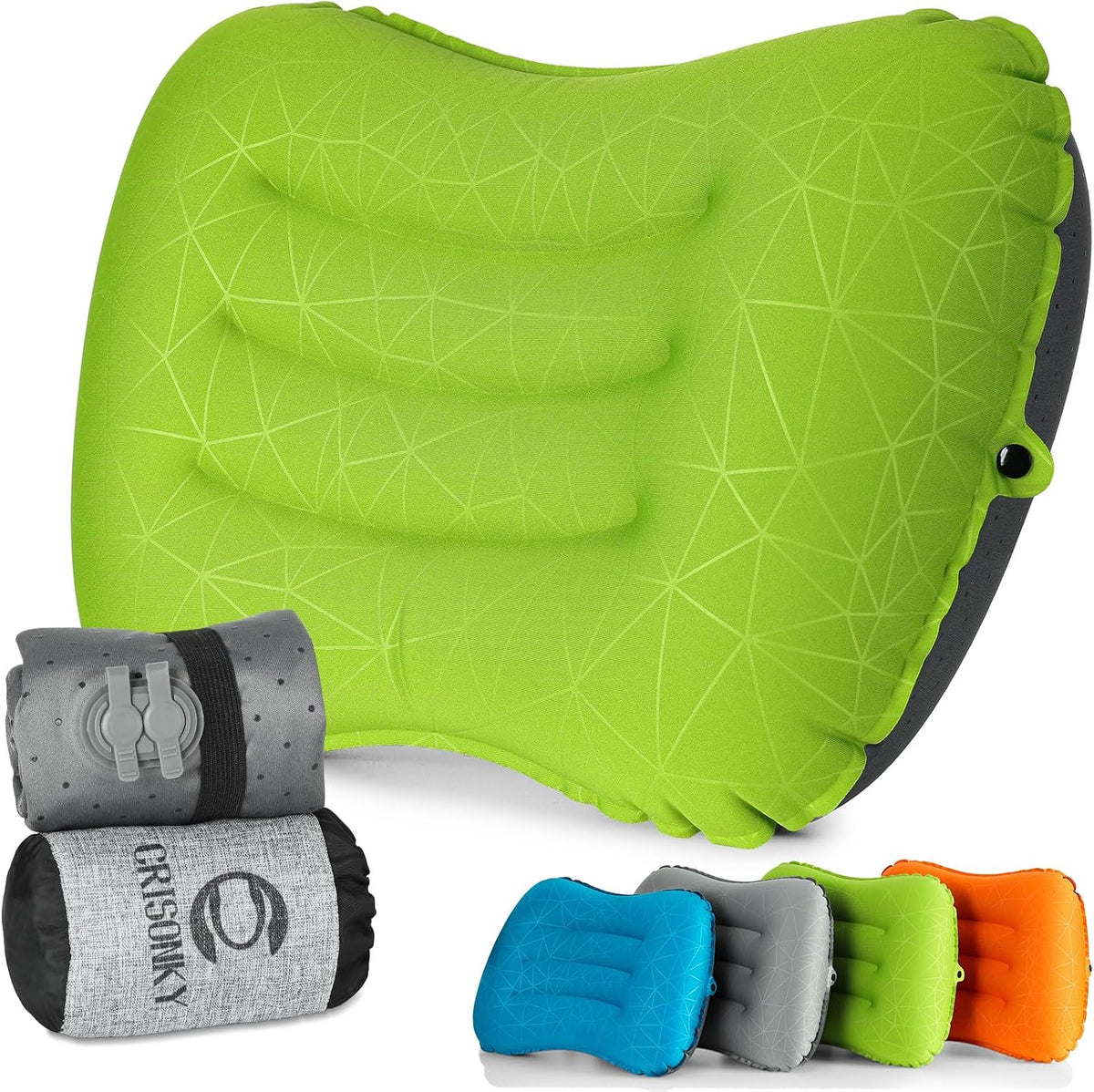 Crisonky Camping Pillow,Ultralight Inflatable Travel Pillow for Backpacking