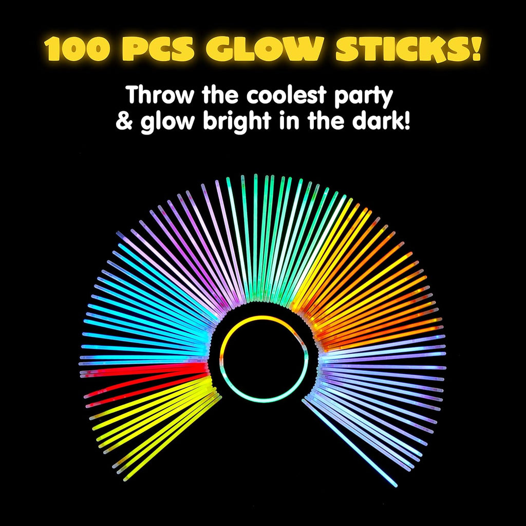 JOYIN 400 Pcs 8" Glowsticks, Halloween Supplies Pack, Bracelets Necklaces, Glow in the Dark Party Favors, Easter, Christmas, Football Party Supplies