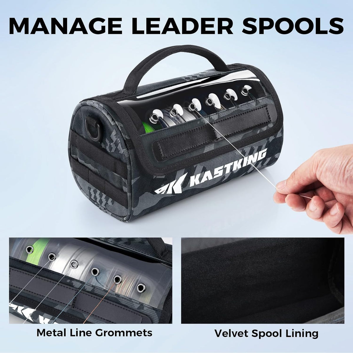 KastKing BaitSpace Line Bag Water Resistant Tackle Bag, Organize Spools