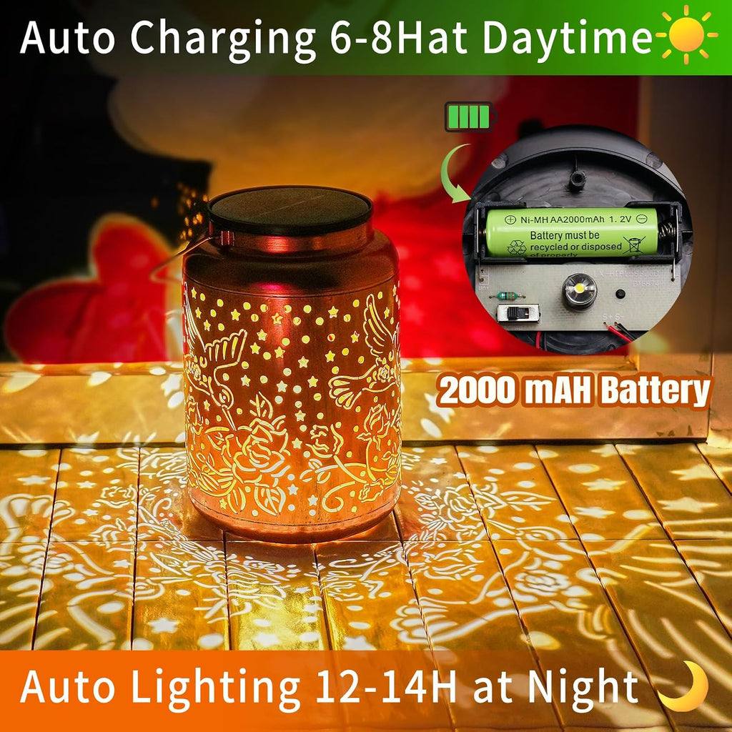 Hummingbird Solar Lanterns Outdoor Waterproof, Birthday Day Gifts for Women