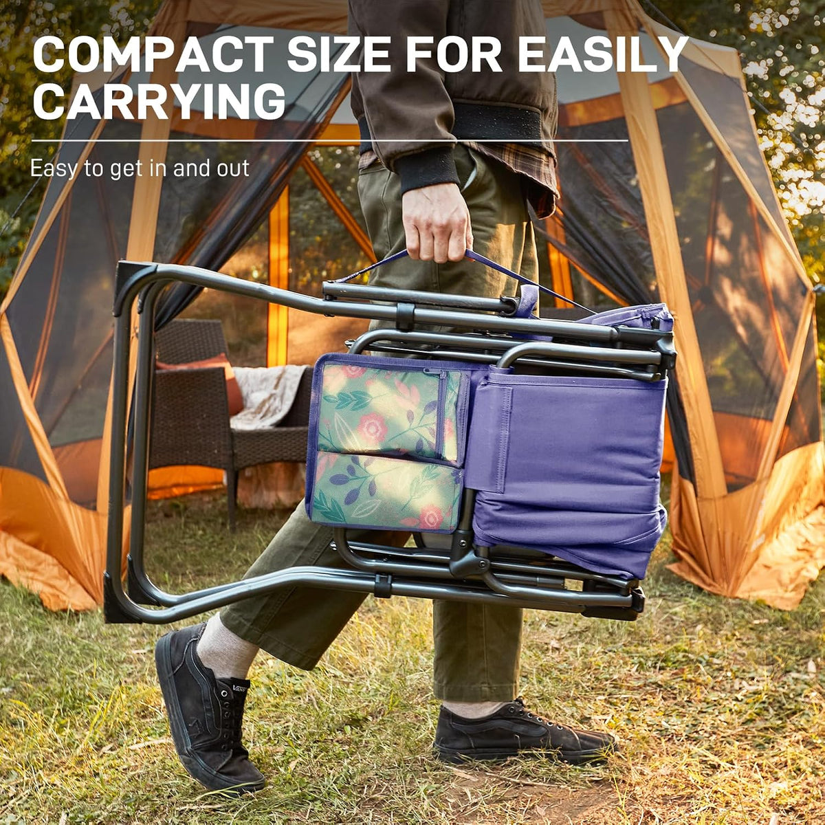 EVER ADVANCED Portable 30.7" Seat Height Tall Camping Directors Chair
