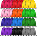 Dntorx 48 Pack Drawstring Backpacks, Waterproof Nylon Cinch Bags, 12 Colors