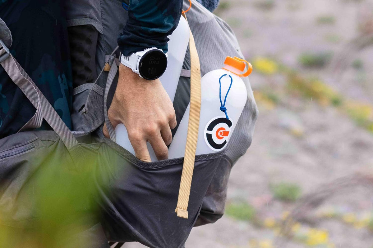 Cnoc Outdoors ThruBottle 1L Hard Sided Bottle with Slim, Lightweight Design and 28mm Neck Compatible with Most Water Filters - Reusable, Recyclable Bottle for Hiking, Backpacking, and Travel