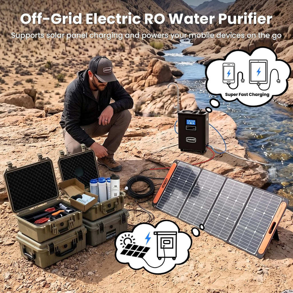 Purewell Portable Electric RO Water Filter System with UV Light,Remove PFAS