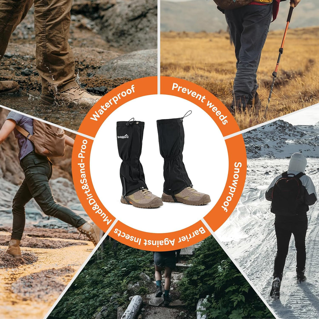 Waterproof Snow Gaiters for Boots, Long Leg Gaiters for Hiking, Hunting & Outdoor Work – Anti-Snow, Anti-Water, Anti-Sand Protection