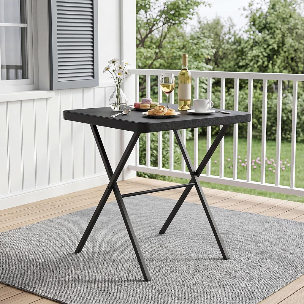 5FT Folding Table Portable Picnic Table with Metal Grid Grilling Surface, Foldable Camping Table Food Prep Station for BBQ, Patio & Beach
