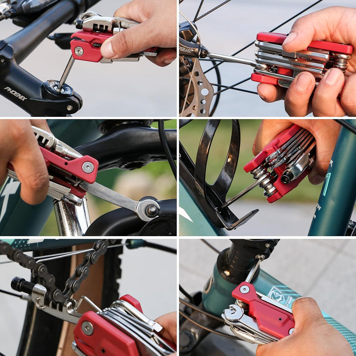 21 Bike Repair Multitool Kit with Carry Case, Portable Cycling Tool Kits (21 in 1), Bicycle Tools Kit Set with Allen Wrench, Chain Tool, Bicycle Spoke Wrench