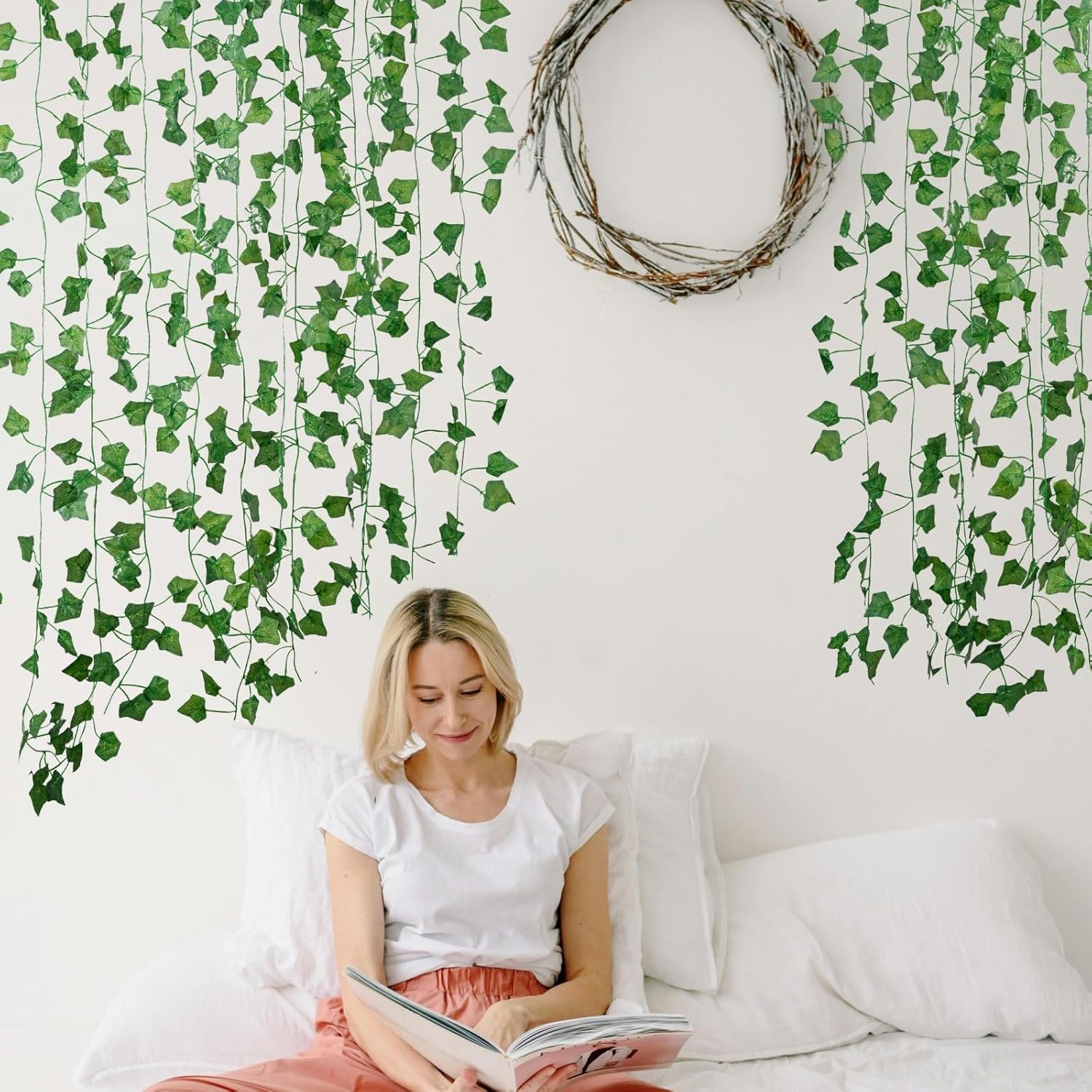 Freyalife Fake Vines for Room Decor(24Pack168Ft) Aesthetic Artificial Plant Ivy Leaves Hanging Greenery Garlands for Home Bedroom Wall Wedding Christmas Party Office patio Indoor, Outdoor Garden Décor