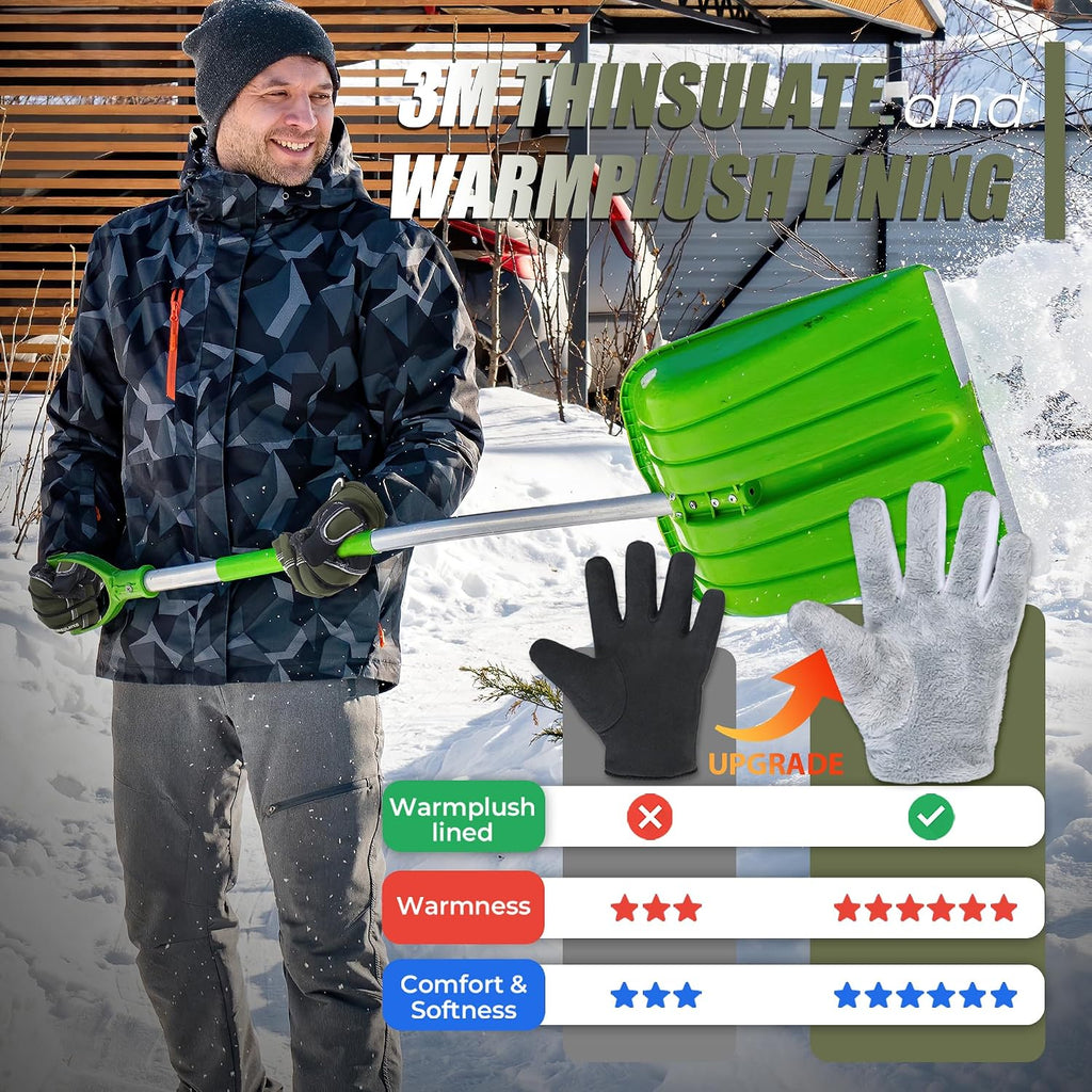 HANDLANDY Winter Work Gloves, 3M Thinsulate Waterproof Insulated Glove for Men Women