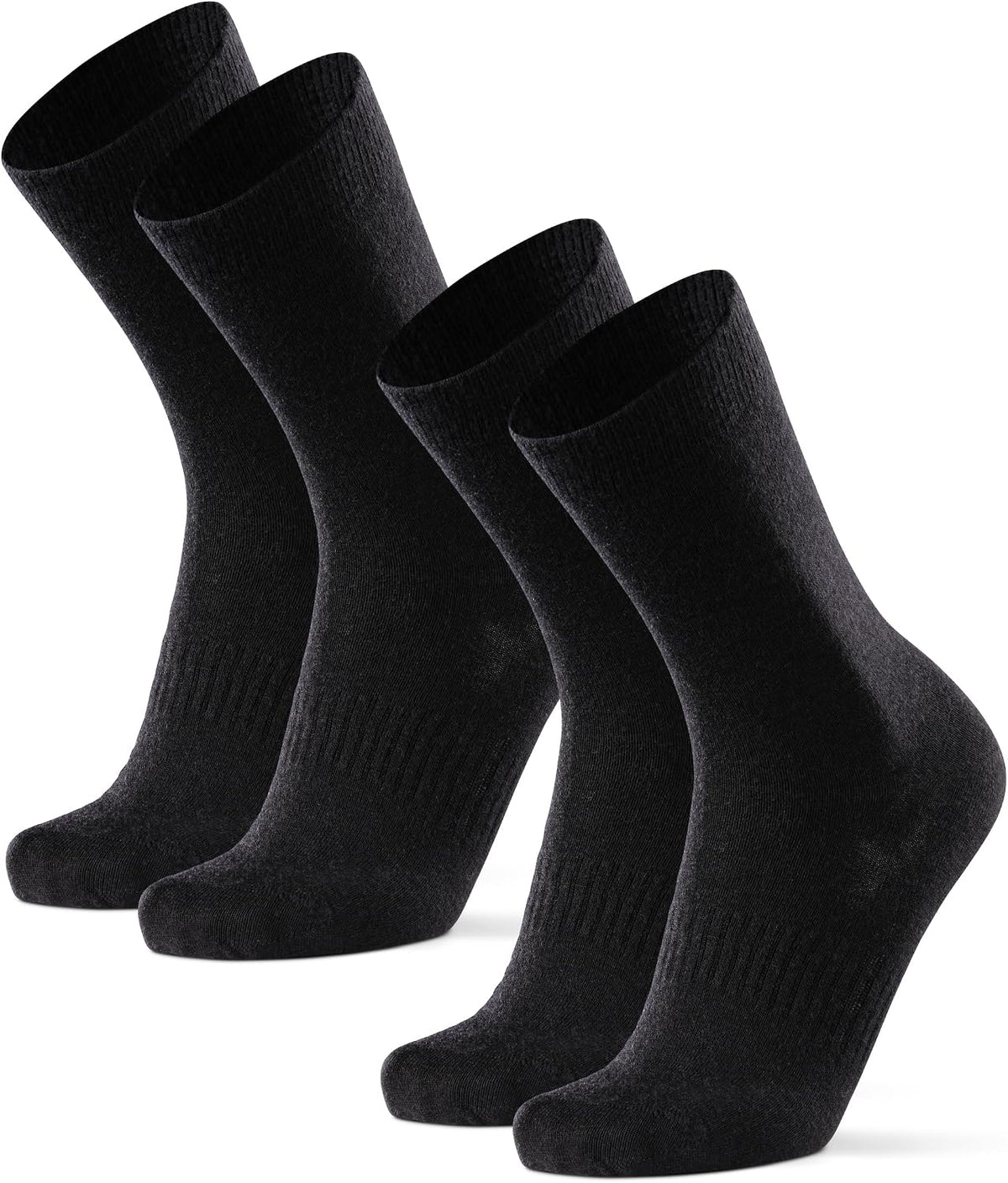DANISH ENDURANCE Hiking Liner Socks, 2 & 4-Pack, Black, Medium