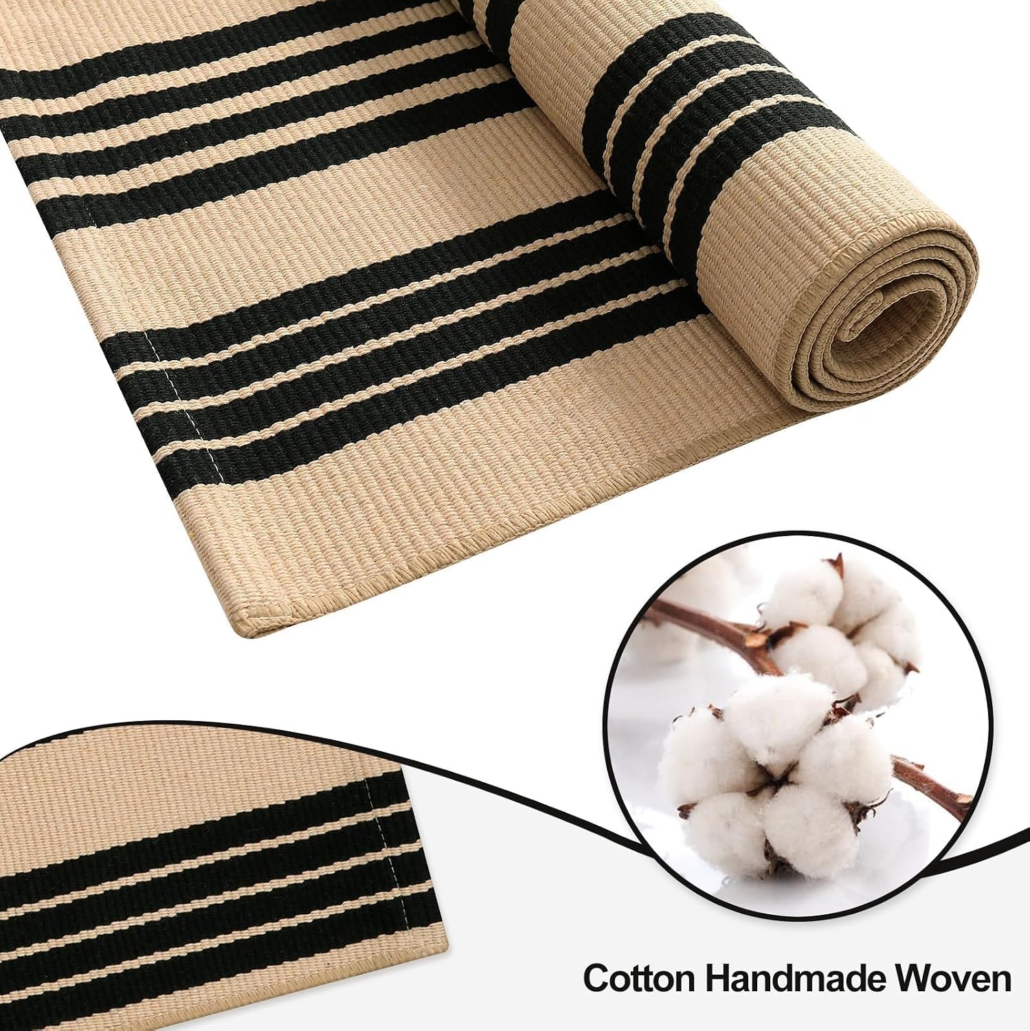 OJIA Front Door Mat 24"x51", Striped Porch Rug Outdoor Door Mat Fall Decor